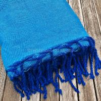 Fouta Azur franges bleues XL