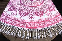 Drap de plage rond hippie rose