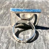 Bague boho verre bleu 