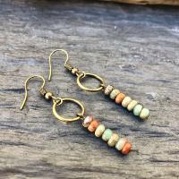 Boucles d'oreilles perles de jaspe