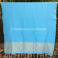 Fouta bleu et doré Tinja