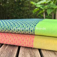 Fouta rose et jaune tissage Pik Pik