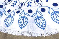 Serviette de plage ronde tulipe bleue