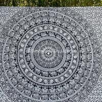 Tenture murale XXL mandala noir et blanc