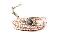 Bracelet wrap rose nacré 3 tours