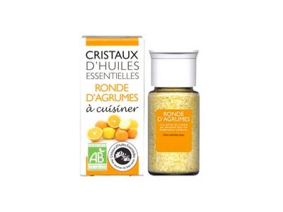 Cristaux d'huiles essentielles ronde d'agrumes