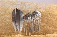 Boucles d'oreilles boho couleur argent duo1