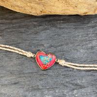 Bracelet fantaisie coeur de jaspe