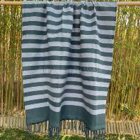 Fouta éponge vert et gris