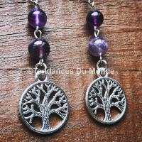 Boucles d'oreilles fantaisie arbre de vie