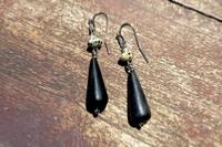 Boucles d'oreilles agates noires