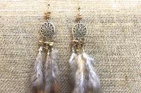 Boucles d'oreilles dreamcatcher & véritables plumes