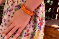 Bracelet perles de jaspe orange