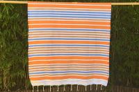Fouta orange tissage à plat Jilma