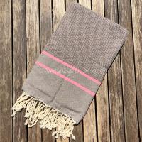Fouta grise tissage chevron Lamta