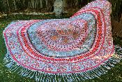 Drap de plage rond mandala rose