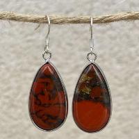 Boucles d'oreilles Jaspe rouge