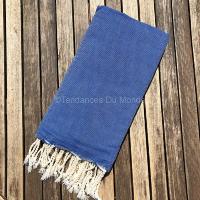 Fouta bleu uni XL