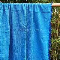 Fouta Azur franges bleues XL