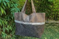 Sac cabas alcantara chocolat