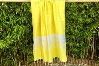 Fouta jaune tissage à plat Siliana