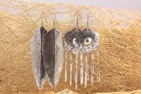 Boucles d'oreilles boho couleur argent duo8