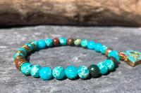 Bracelet yoga ohm bleu