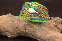 Bracelet multicolore en fil de coton ciré