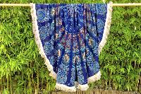 Drap de plage rond mandala bleu Mysore