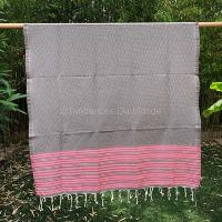 Fouta rose et taupe nid d'abeille Madhia