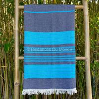 Fouta peshtemal Nepal bleu