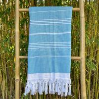 Fouta peshtemal éponge bleu