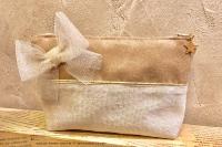 Pochette femme nœud blanc paillette 