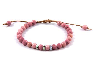 Bracelet jaspe rose et crystal