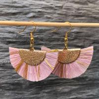 Boucles d'oreilles fantaisie éventail rose