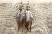 Boucles d'oreilles dreamcatcher & véritables plumes