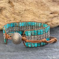 Bracelet fantaisie rouleaux de prière turquoise 