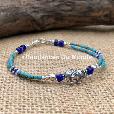 Bracelet turquoise éléphant