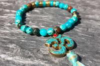 Bracelet yoga ohm bleu