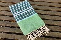 Fouta verte tissage à plat Thyna