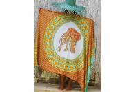 Paréo Éléphant vert et orange