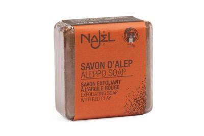 Savon d'Alep exfoliant à l'argile rouge