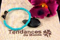 Bracelet turquoise en perles