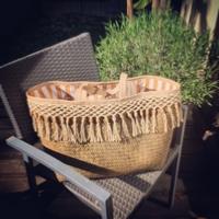 Panier de plage brun, boho