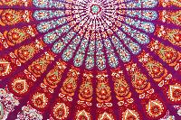 Drap de plage rond mandala rouge Gaya