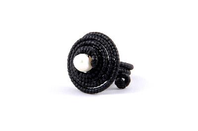 Bague spirale noire