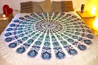 Drap de plage mandala Indien rond bleu 