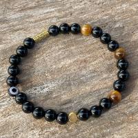 Bracelet Raksana : Fusion d'Agate Noire et d'Œil de Tigre