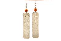Boucles d'oreilles acier martelé