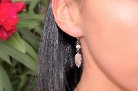 Boucles d'oreilles jaspe peau de serpent